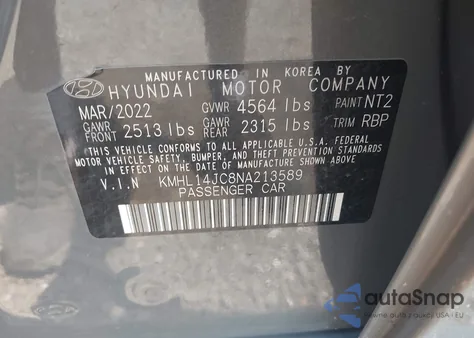 2022 Hyundai Sonata N Line from USA, damaged, VIN KMHL14JC8NA213589